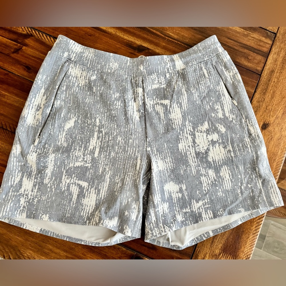 Lululemon Gray and White Shorts